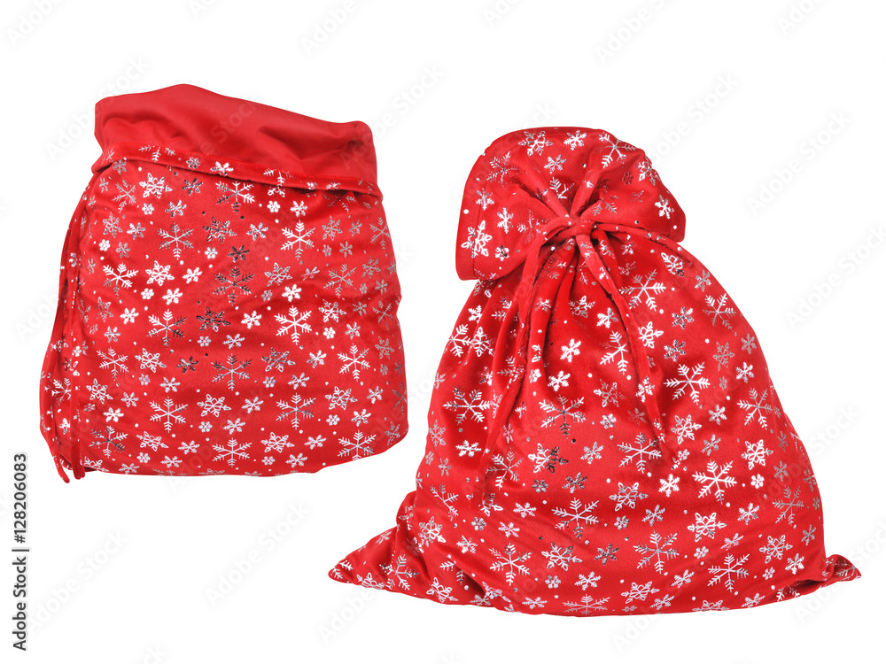 Santa Claus red bag with snowflake pattern Santa Claus red bag with snowflake pattern