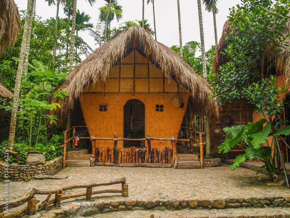 Traditional hut at Li village, Hainan, China