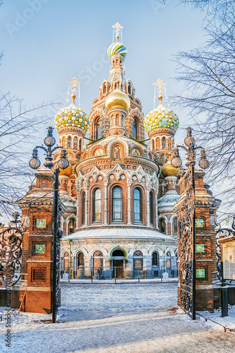 Church of the Savior on Spilled Blood in St. Petersburg in the w photo