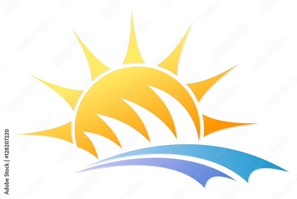 Obraz premium Логотип солнца и моря