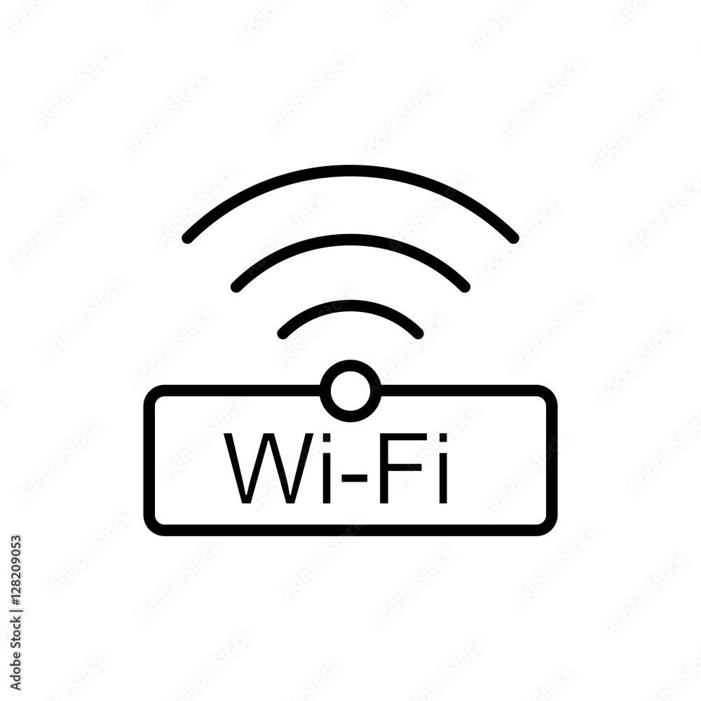 thin line wi-fi, wireless icon on white background thin line wi-fi, wireless icon on white background