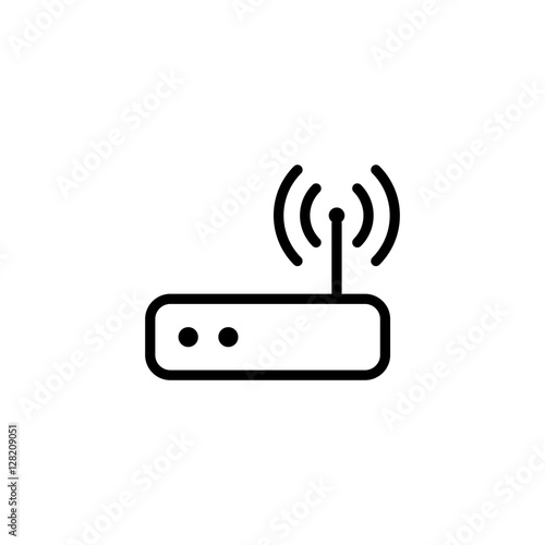 thin line wi-fi router icon on white background