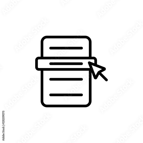 thin line menu scrolling icon on white background