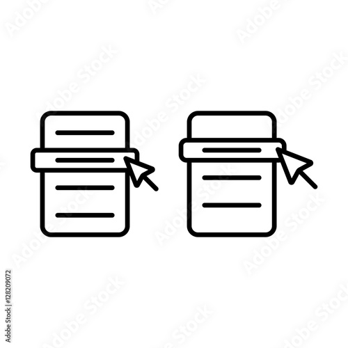 thin line menu scrolling icon on white background