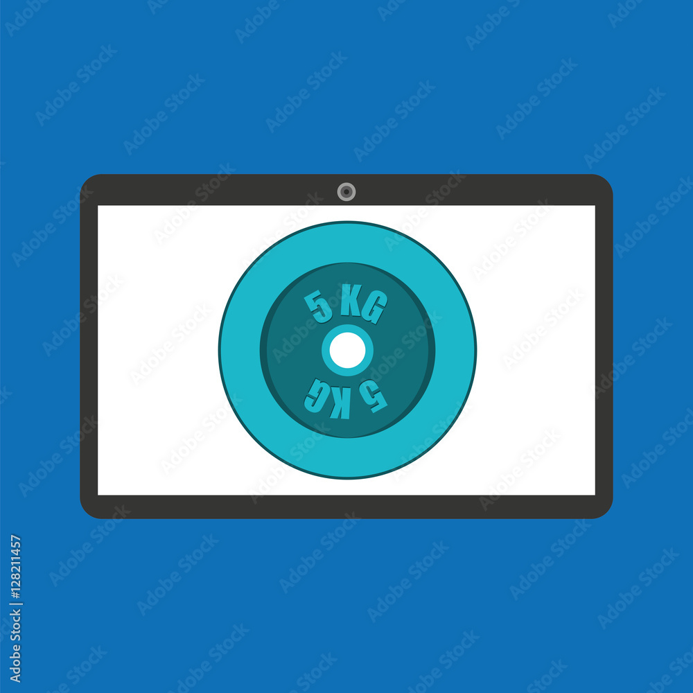 sport laptop app concept disk dummbbell vector illustration eps 10 sport laptop app concept disk dummbbell vector illustration eps 10