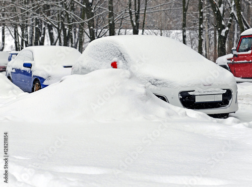 Wallpaper Mural The parking in snowfall Torontodigital.ca