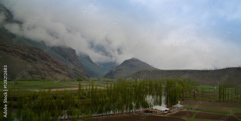 Agriculture fields near Gahkuch village , Gilgit, Pakistan