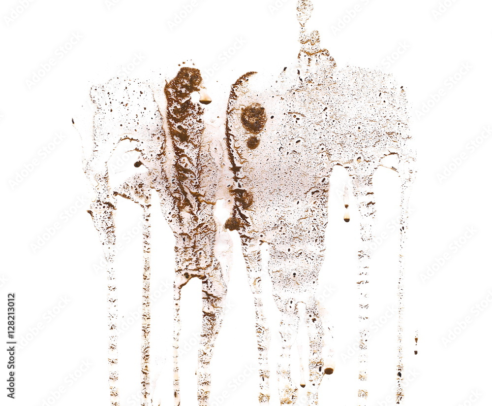 Fototapeta premium drops of mud sprayed isolated on white background, with clipping path