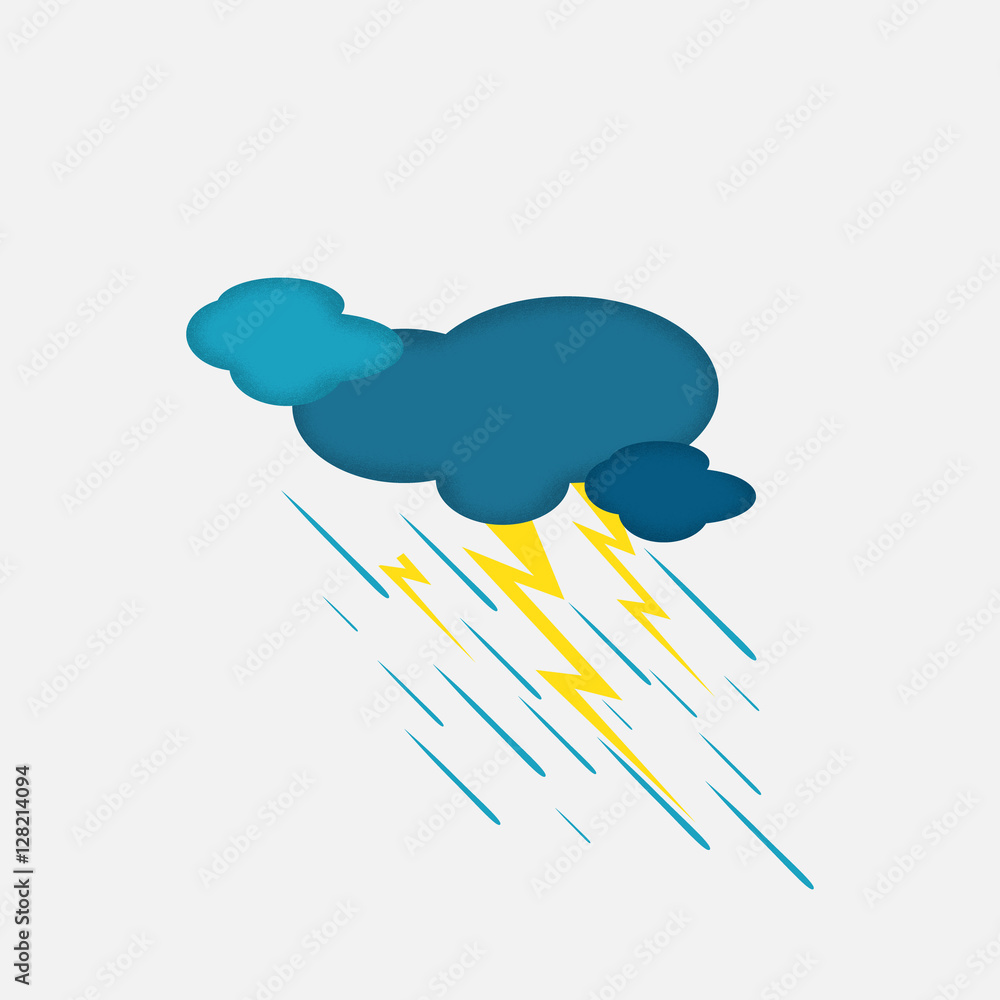 Weather Icon of the Rainy Cloud and Lightning Weather Icon of the Rainy Cloud and Lightning