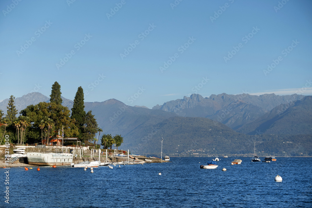 Obraz premium Scenic view of Lake Maggiore, Italy, Europe