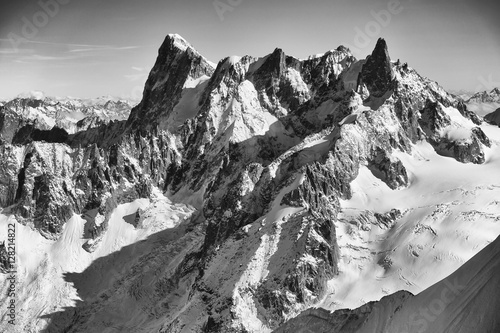 Monochromatic alpine landscape in Haute Savoie, France, Europe photo