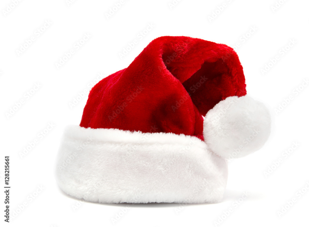 Christmas santa hat, isolated on white Christmas santa hat, isolated on white