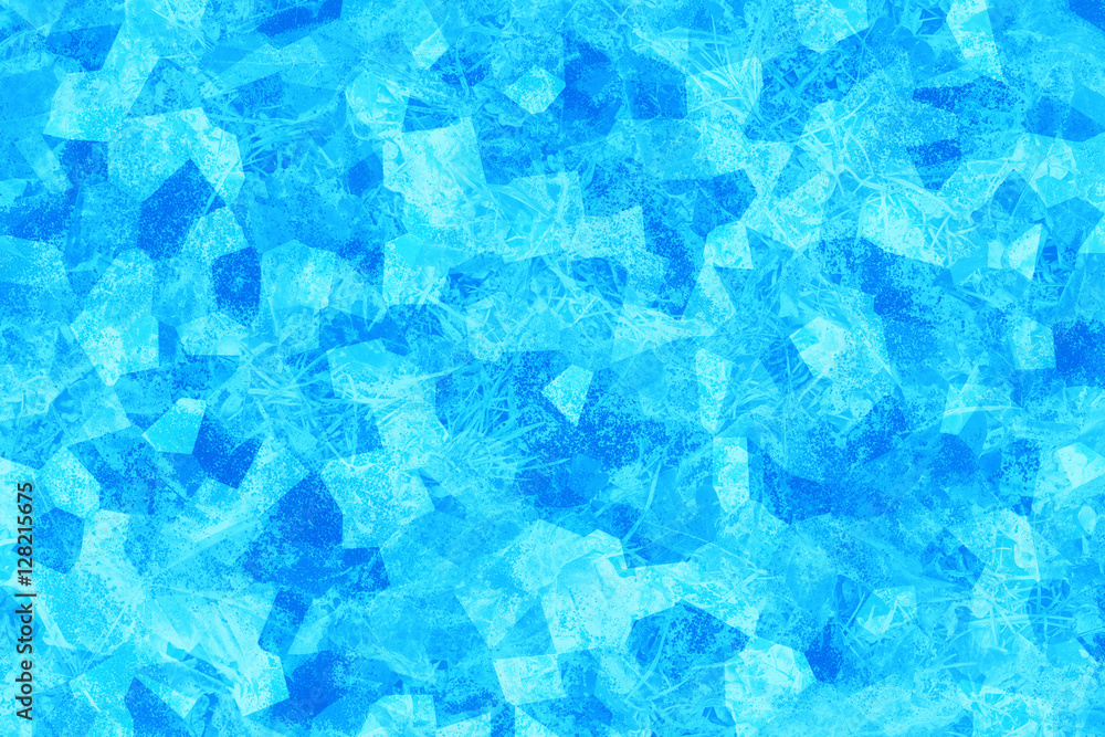 Cracked texture of ice. Blue ice surface with scratches. New year and Christmas abstract background. Mosaic wallpaper. Polygon shapes and geometric elements. Crystallized structure. Cracked texture of ice. Blue ice surface with scratches. New year and Christmas abstract background. Mosaic wallpaper. Polygon shapes and geometric elements. Crystallized structure.