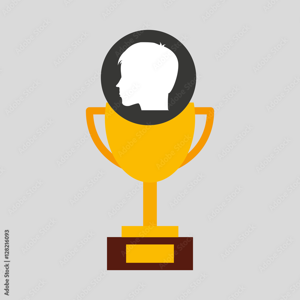 Obraz premium silhouette head boy student award win vector illustration eps 10
