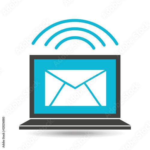 social media laptop email message vector illustration eps 10