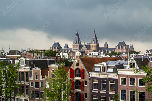 Heavy clouds over the Rijksmuseum in Amsterdam photo
