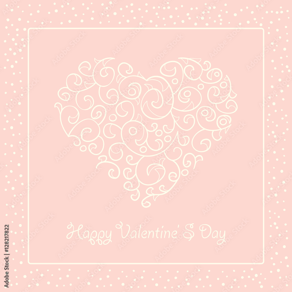 Greeting Card Happy Valentine's Day. Greeting Card Happy Valentine's Day.