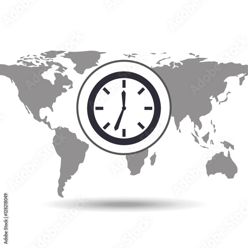 clock time social media world map vector illustration eps 10