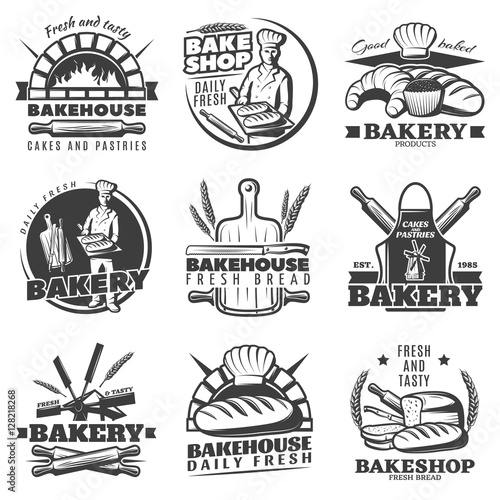Vintage Bakery Emblems Set