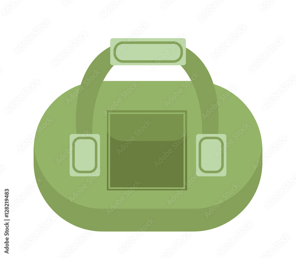 Sports bag icon flat style. Gym bag isolated on white background. Vector illustration Sports bag icon flat style. Gym bag isolated on white background. Vector illustration