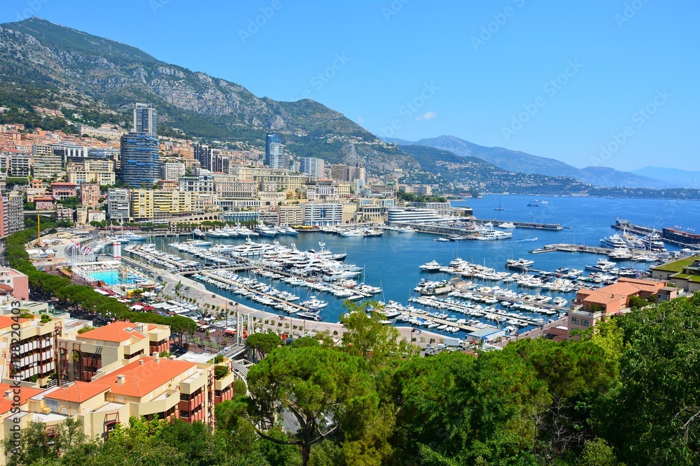 View over Port Hercule in Monaco.