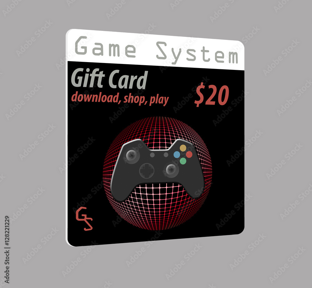 Home gaming system pre-paid card for downloading more games or shopping for gear Home gaming system pre-paid card for downloading more games or shopping for gear