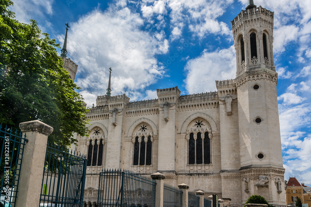 Basilica Notre-Dame de Fourviere. Fourviere hill, Lyon, France.