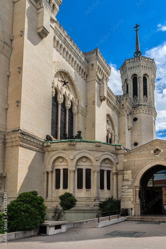Basilica Notre-Dame de Fourviere. Fourviere hill, Lyon, France.