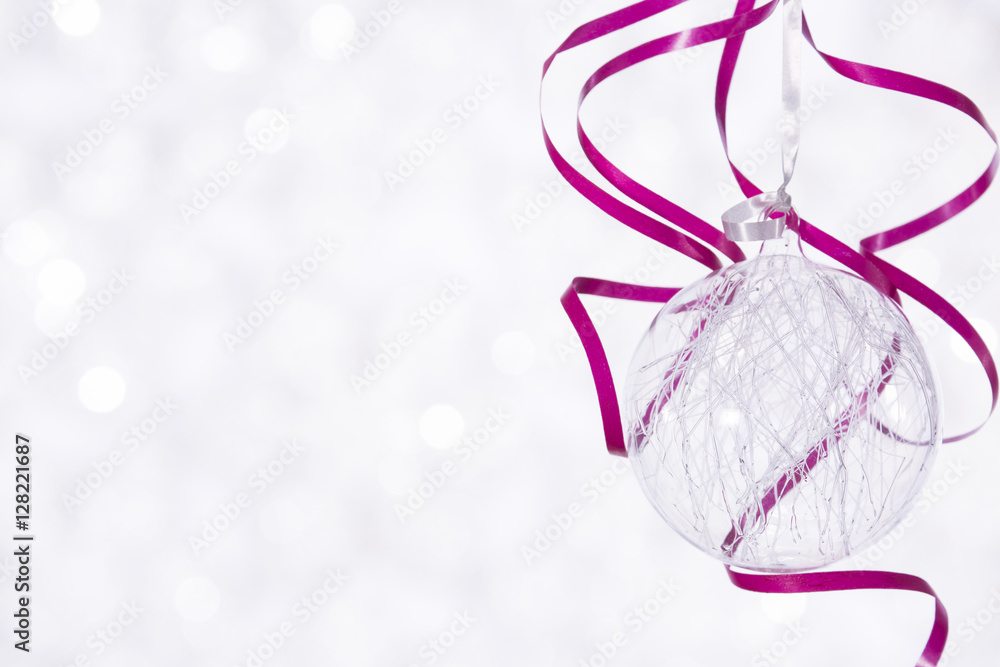 Beautiful shiny ball on a winter background Beautiful shiny ball on a winter background