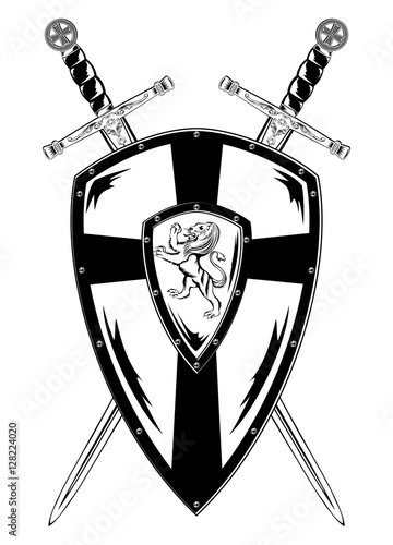crossed swords and board