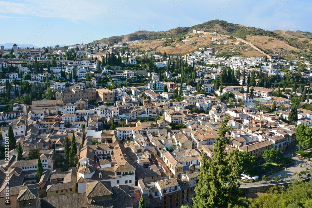 View over Granada in Spain.