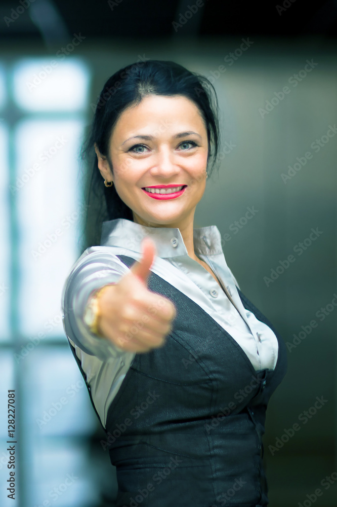 picture of happy successful businesswoman in office picture of happy successful businesswoman in office