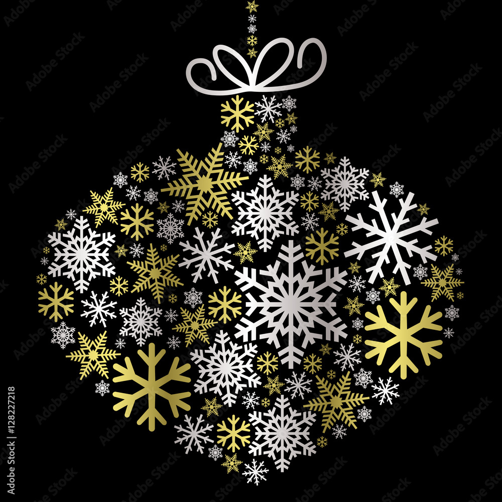 Bauble made of snowflakes in vector format. Bauble made of snowflakes in vector format.