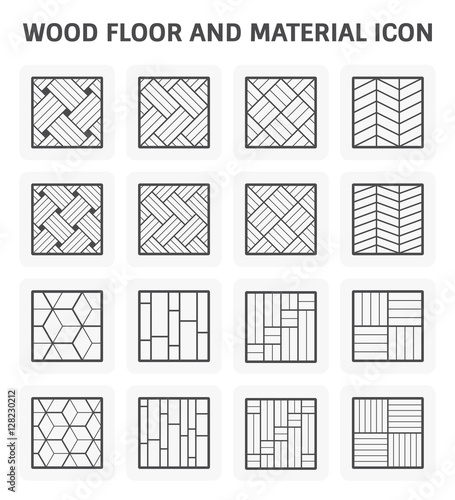 Wood floor pattern or wood material vector icon set design.