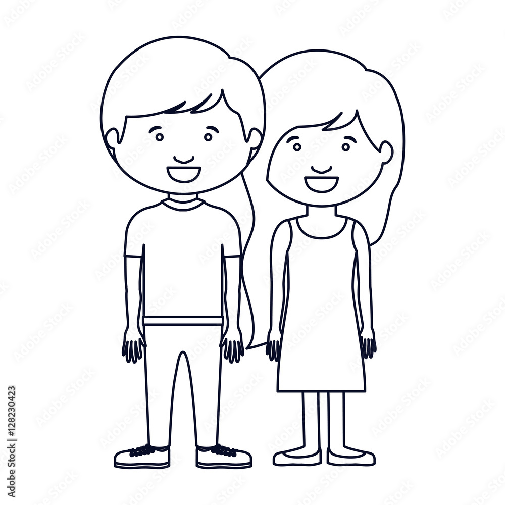 Boy and girl cartoon icon. Kid childhood little people and person theme. Isolated design. Vector illustration Boy and girl cartoon icon. Kid childhood little people and person theme. Isolated design. Vector illustration