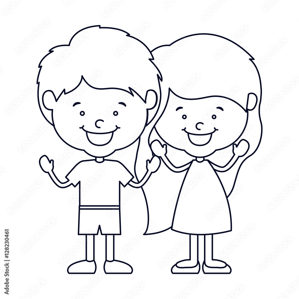 Boy and girl cartoon icon. Kid childhood little people and person theme. Isolated design. Vector illustration Boy and girl cartoon icon. Kid childhood little people and person theme. Isolated design. Vector illustration