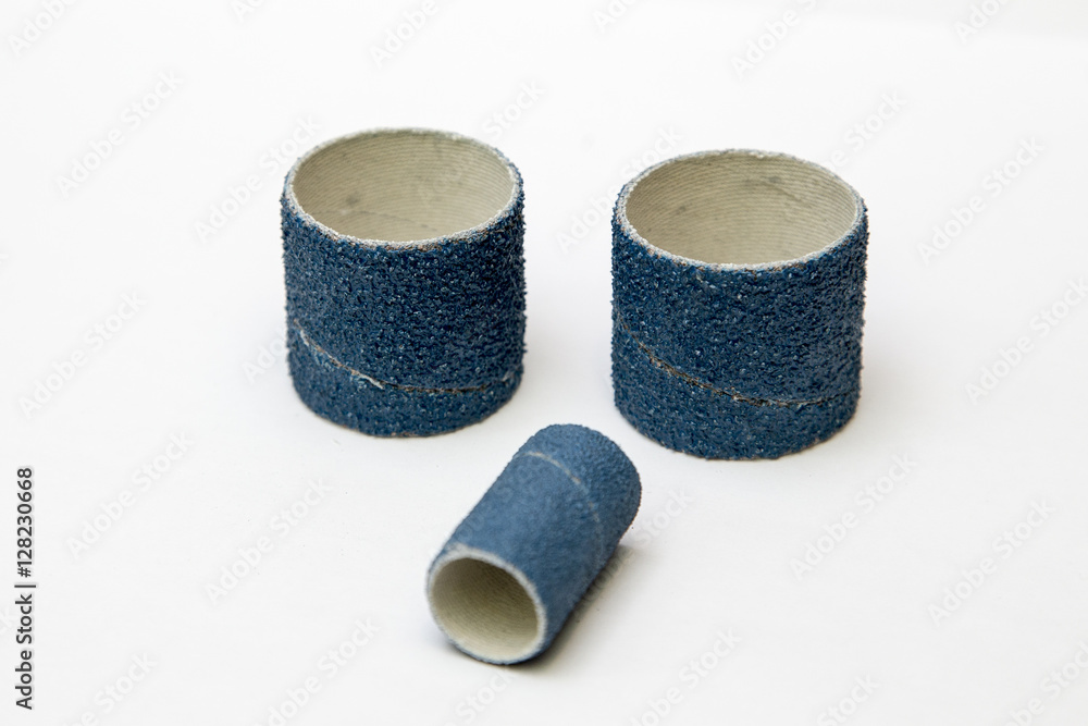 Blue sandpaper spiral band isolated Blue sandpaper spiral band isolated