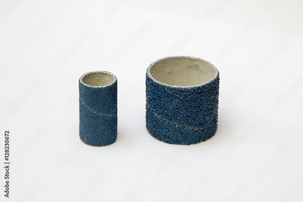 Blue sandpaper spiral band isolated Blue sandpaper spiral band isolated