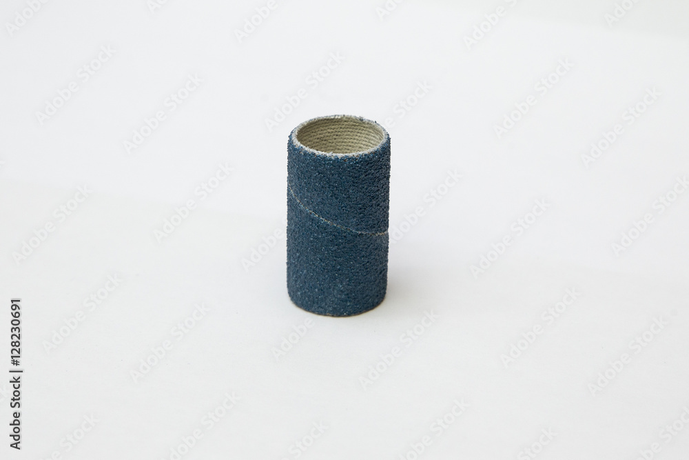 Blue sandpaper spiral band isolated Blue sandpaper spiral band isolated