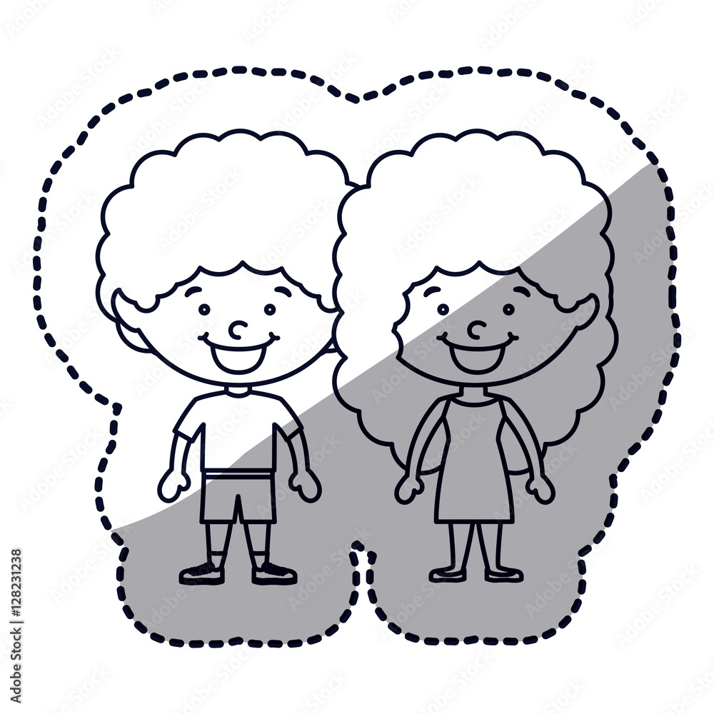 Girl and boy cartoon icon. Kid childhood little people and person theme. Isolated design. Vector illustration Girl and boy cartoon icon. Kid childhood little people and person theme. Isolated design. Vector illustration