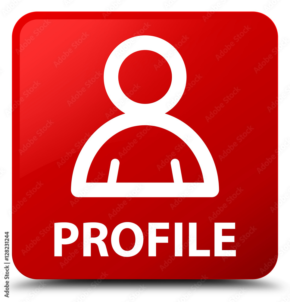 Profile (member icon) red square button Profile (member icon) red square button