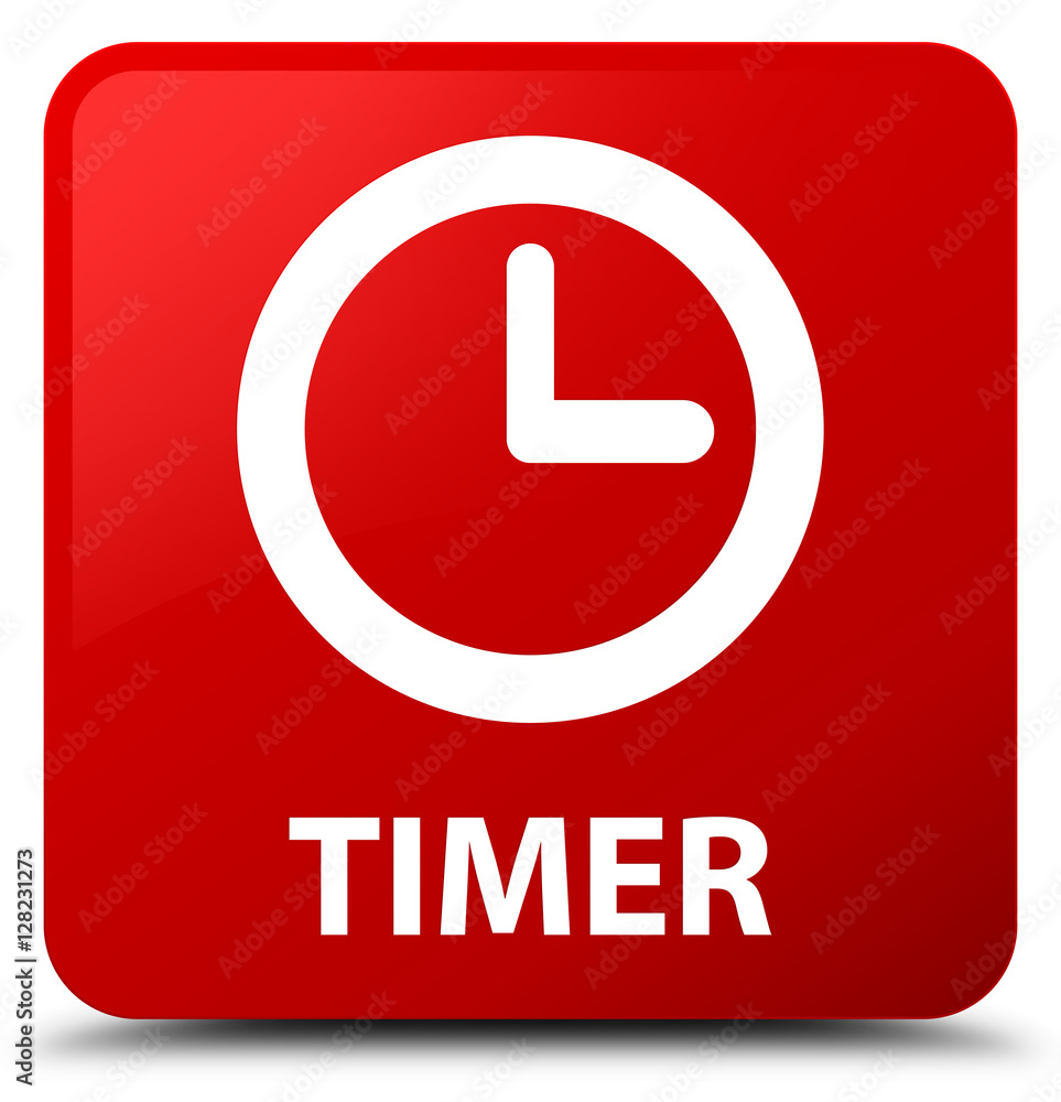 Timer red square button Timer red square button