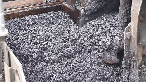 Asphalting works surfacing road machine