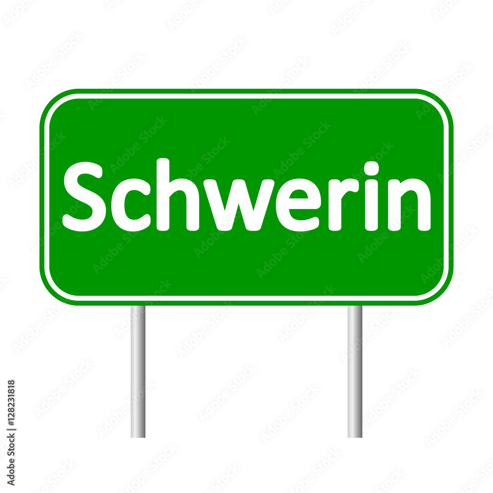 Schwerin road sign isolated on white background. Schwerin road sign isolated on white background.