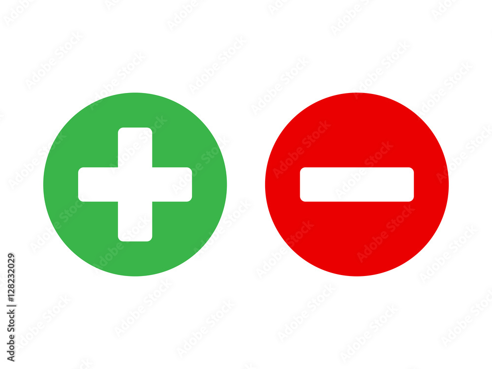 Fototapeta premium Plus and minus icon vector