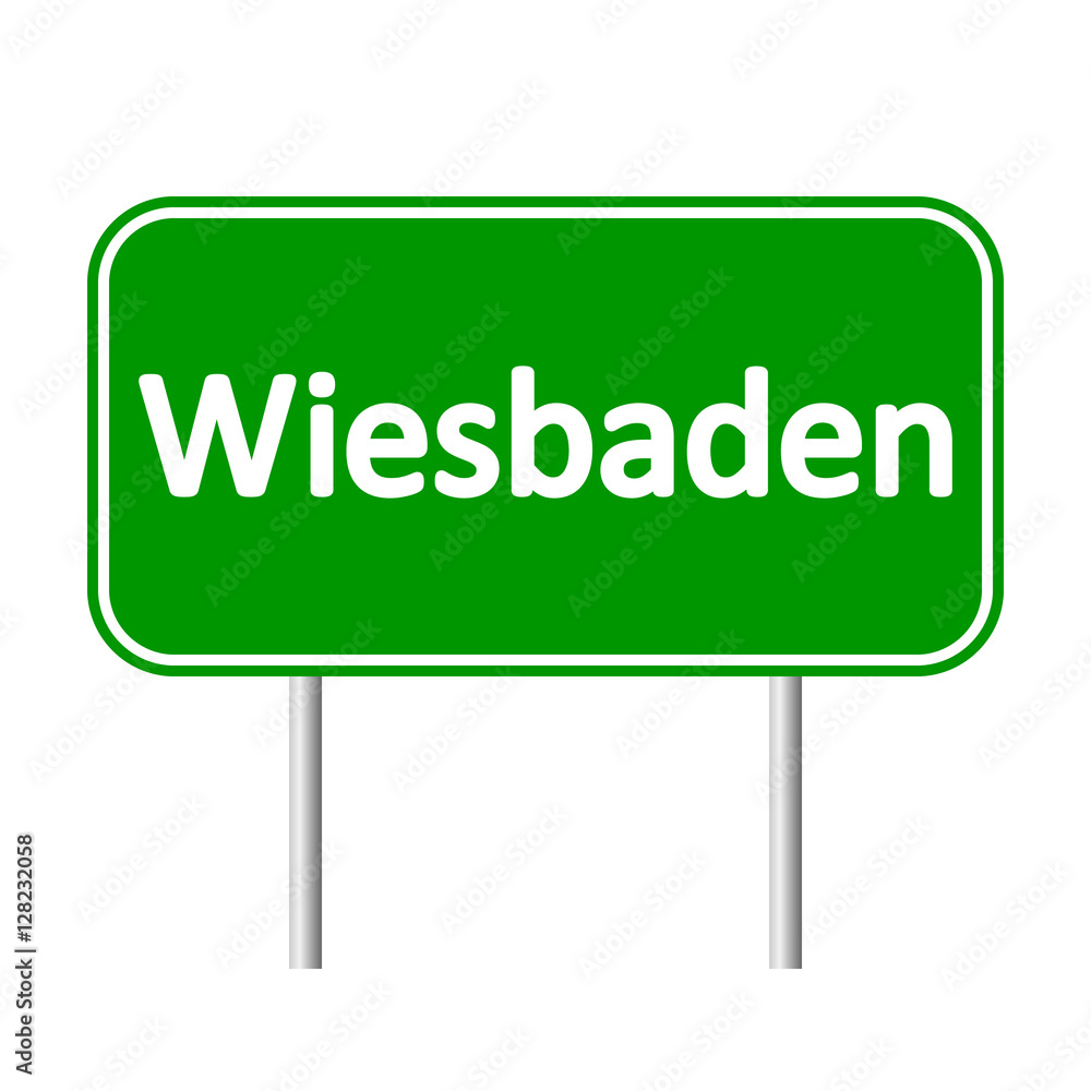 Wiesbaden road sign isolated on white background. Wiesbaden road sign isolated on white background.
