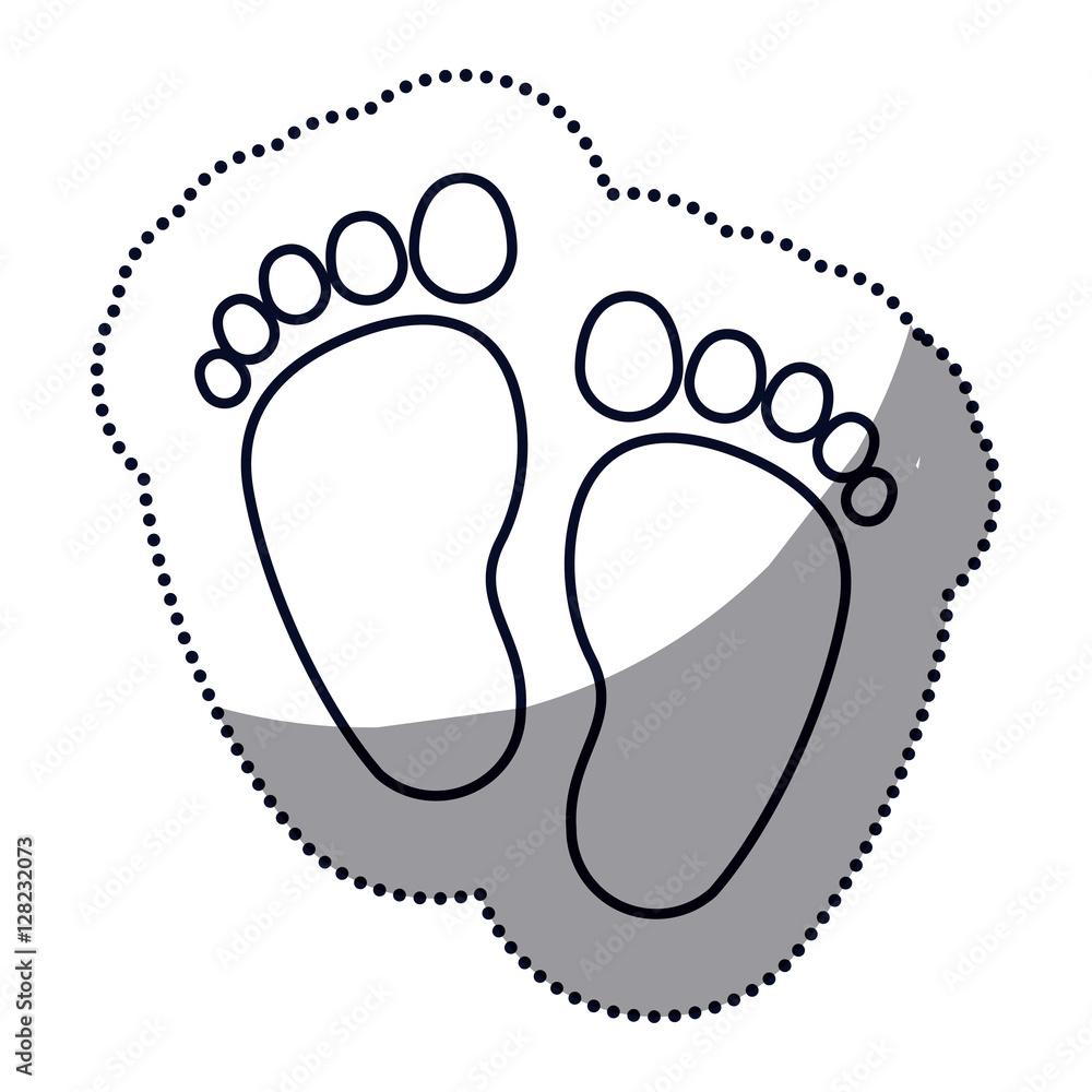 Foot print icon. Baby object child childhood infant theme. Isolated design. Vector illustration Foot print icon. Baby object child childhood infant theme. Isolated design. Vector illustration