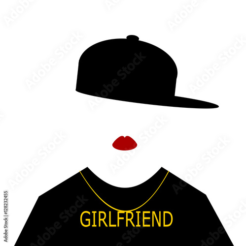 woman wearing hip hop fashion and girlfriend necklace