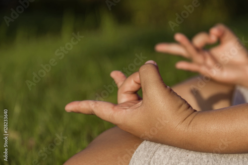 Closeup hands asian women While Doing Yoga Exercise © Zenzeta