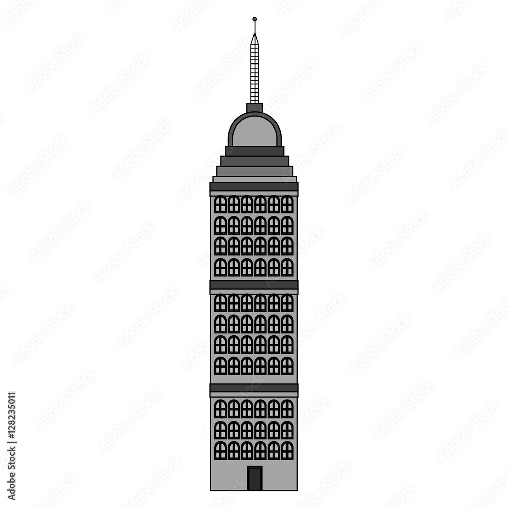Tower building icon. Architecture urban modern and metropolis theme. Isolated design. Vector illustration
